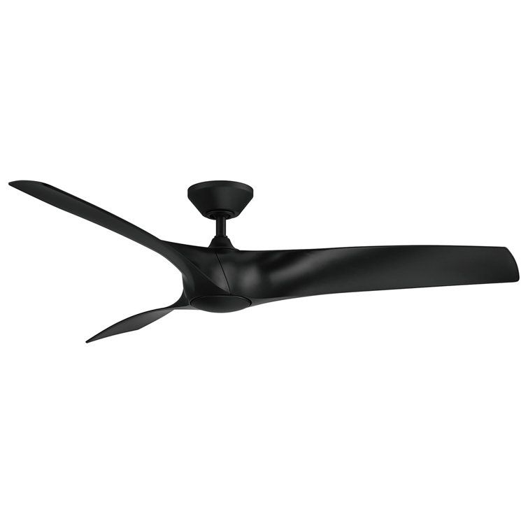 Zephyr Matte Black 52" Smart Ceiling Fan with LED Light and Remote
