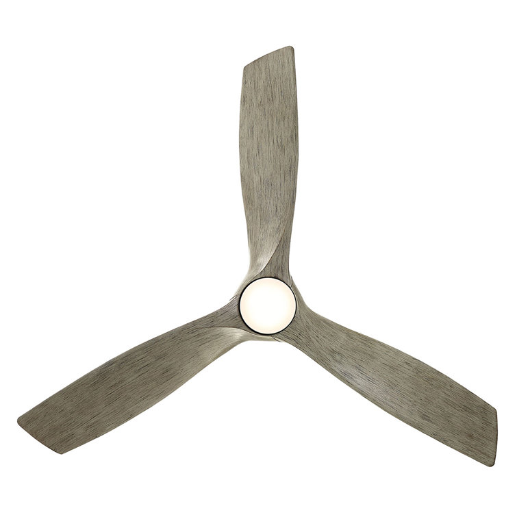 Zephyr 52" Graphite and Weathered Wood Smart Ceiling Fan with LED Light and Remote