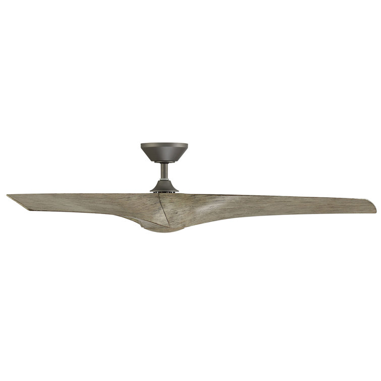Zephyr 52" Graphite and Weathered Wood Smart Ceiling Fan with LED Light and Remote