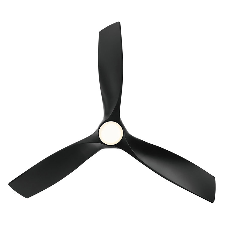Zephyr Matte Black 52" Smart Ceiling Fan with LED Light and Remote