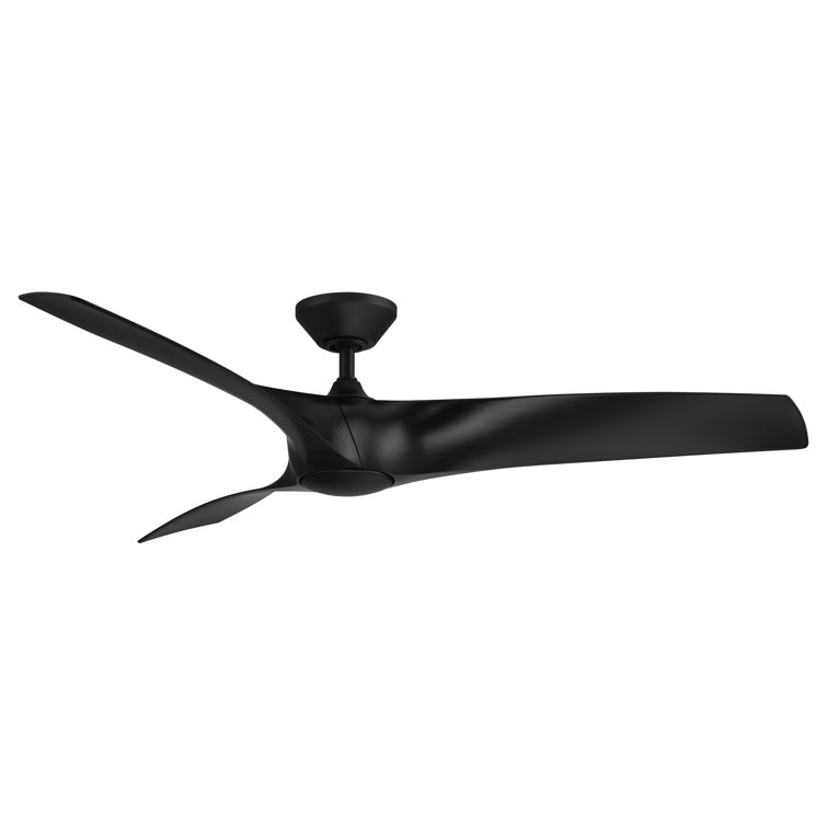 Zephyr Matte Black 52" Smart Ceiling Fan with LED Light and Remote