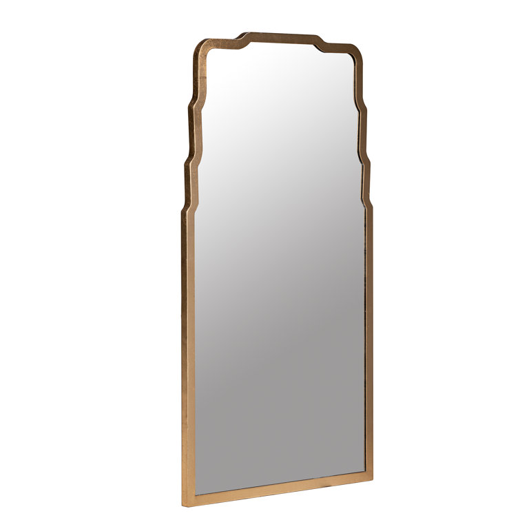 Landen Rectangular Gold Finish Contemporary Wall Mirror