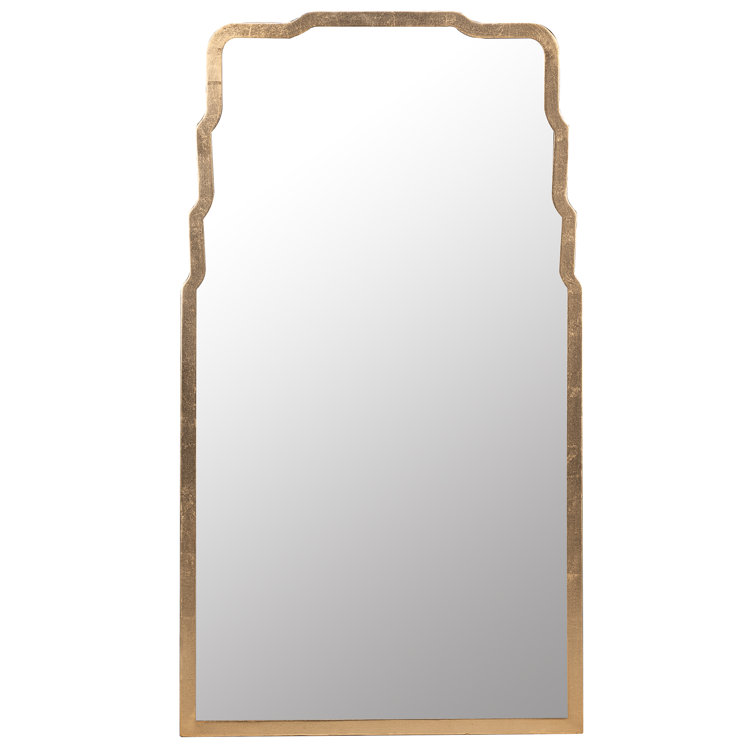 Landen Rectangular Gold Finish Contemporary Wall Mirror
