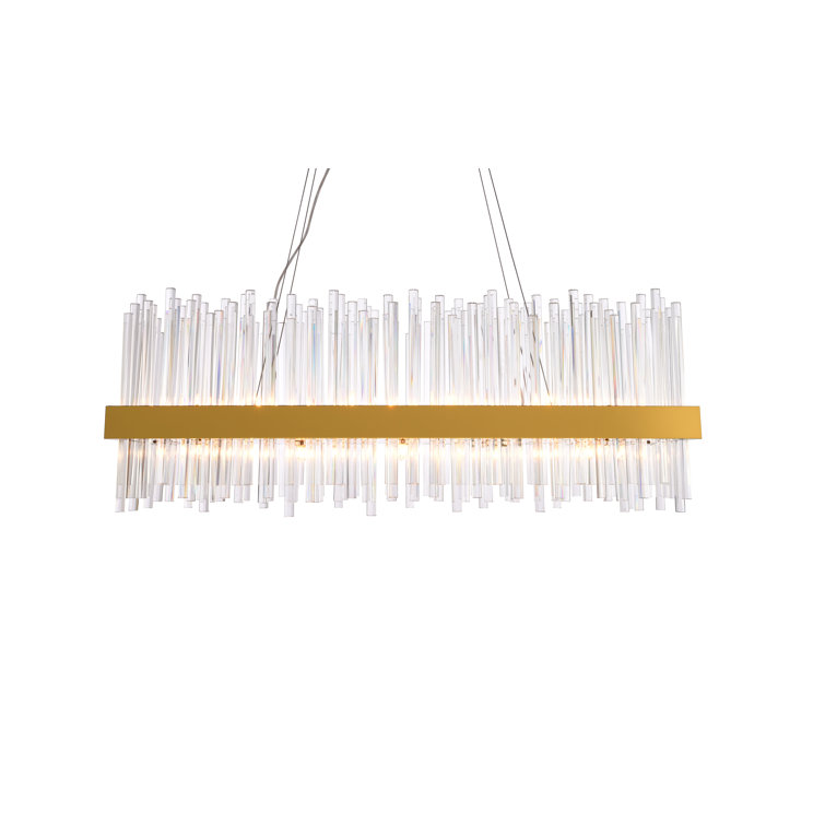 Gold Crystal Rods 20-Light Dimmable Chandelier