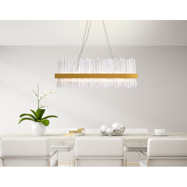 Gold Crystal Rods 20-Light Dimmable Chandelier
