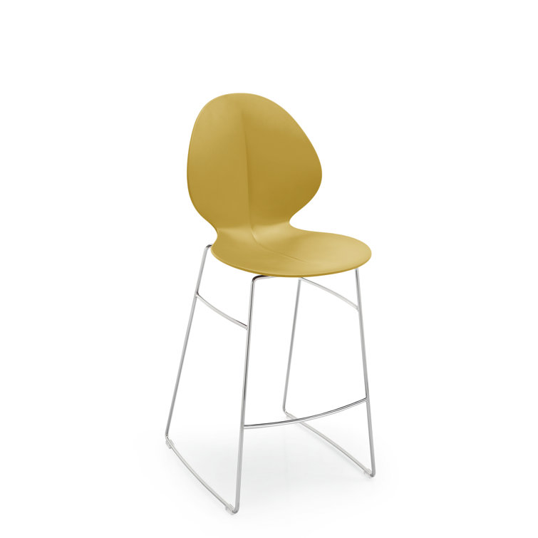 Matte Gray Metal Counter Stool with Ergonomic Design