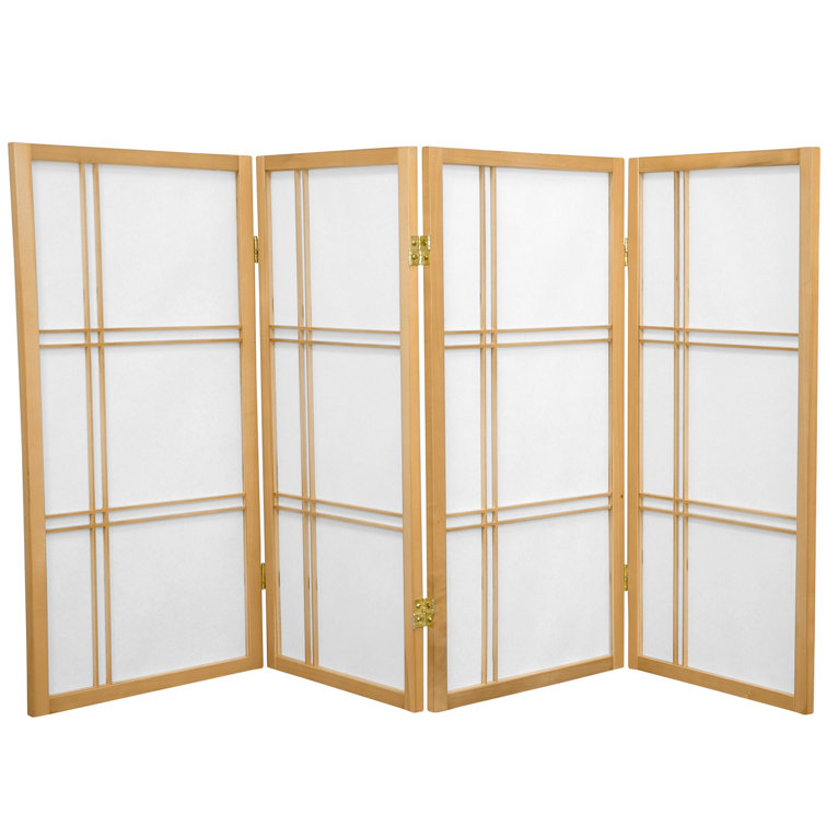 Honey 3 ft. Short Folding Shoji Screen with 6 Panels