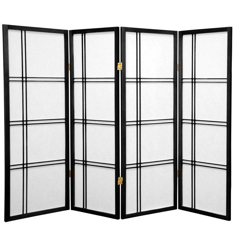 Honey 3 ft. Short Folding Shoji Screen with 6 Panels