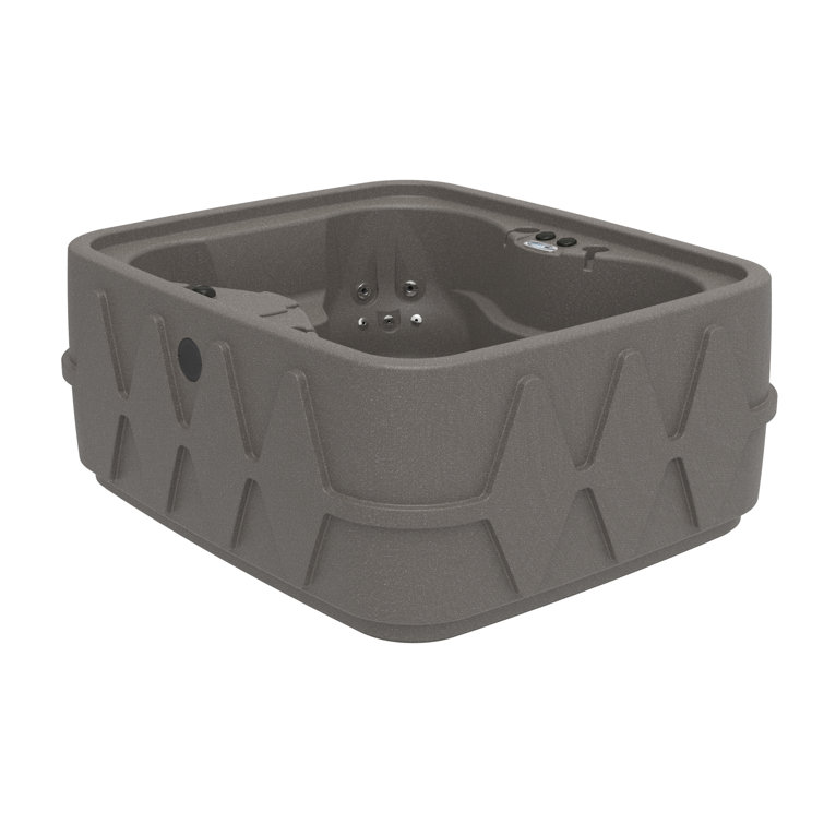 Keystone Gray Polyethylene 4-Person 20-Jet Hot Tub with LED Waterfall