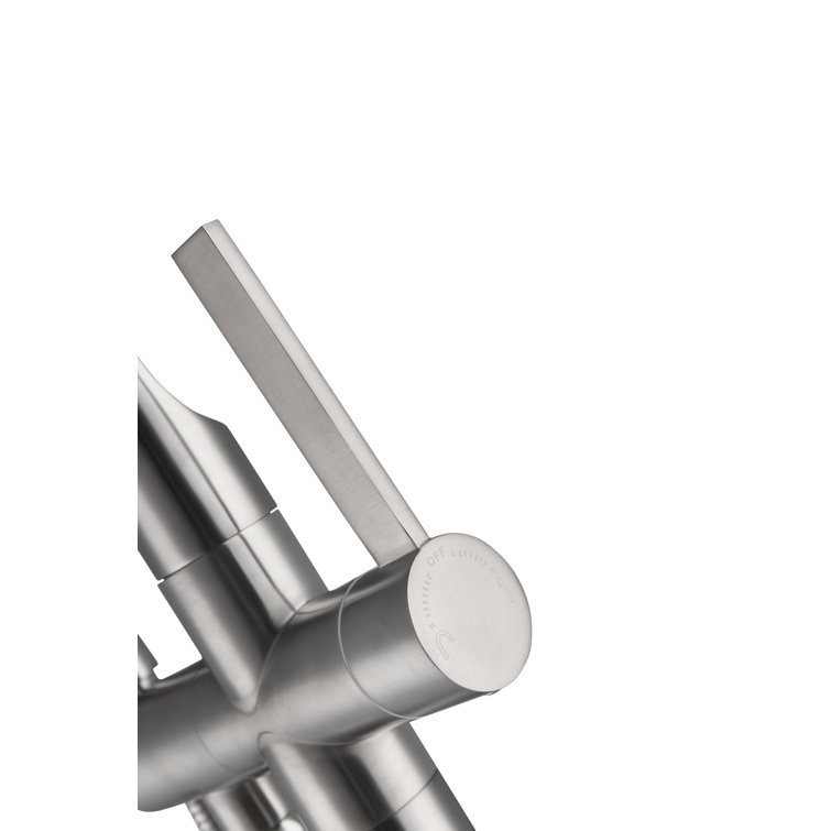 Brushed Nickel Freestanding Tub Faucet with Hand Shower
