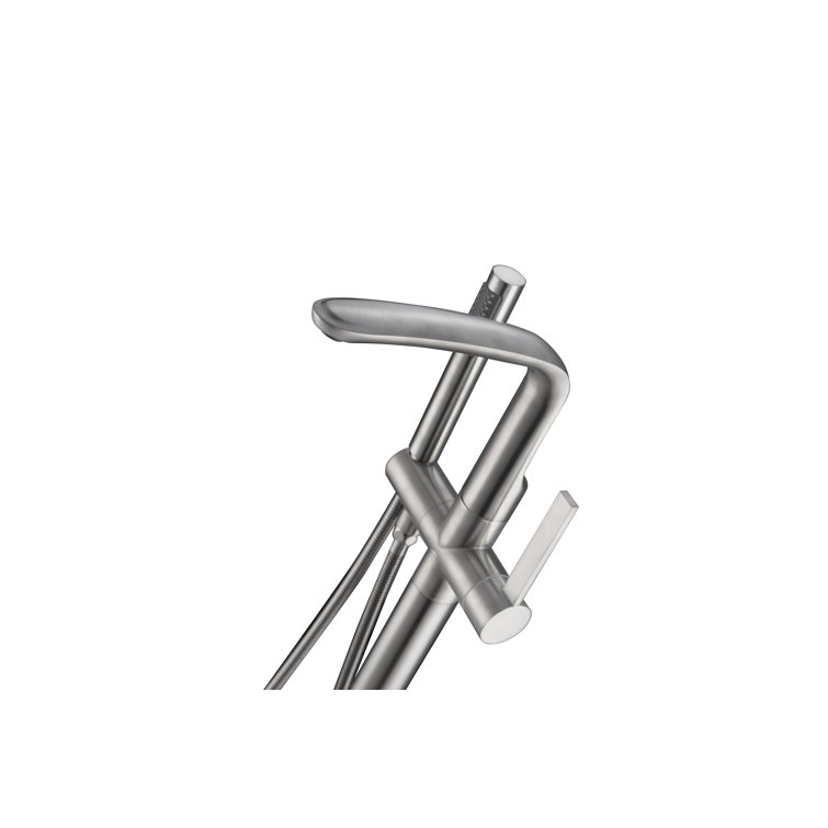 Brushed Nickel Freestanding Tub Faucet with Hand Shower