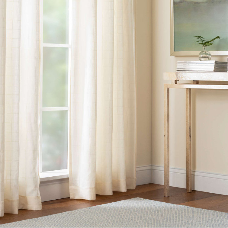 French Blue and Ivory Geometric Wool Runner Rug