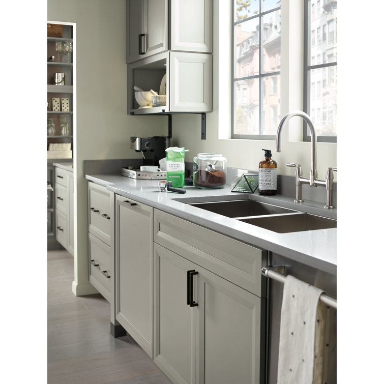 Elegant Polished Nickel Dual-Handle Kitchen Faucet with Sidespray