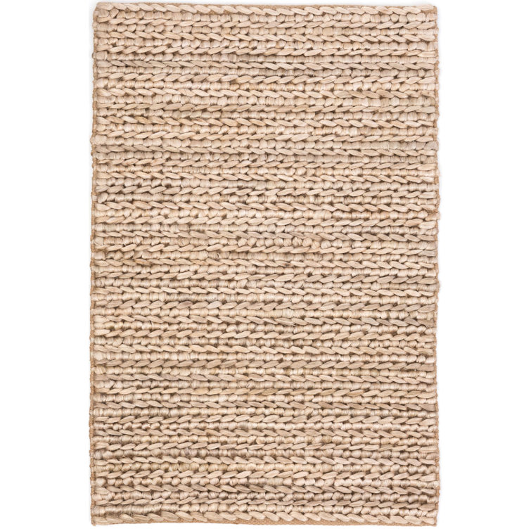 Bleached Oak Hand-Braided Cotton Jute 2' x 3' Rug