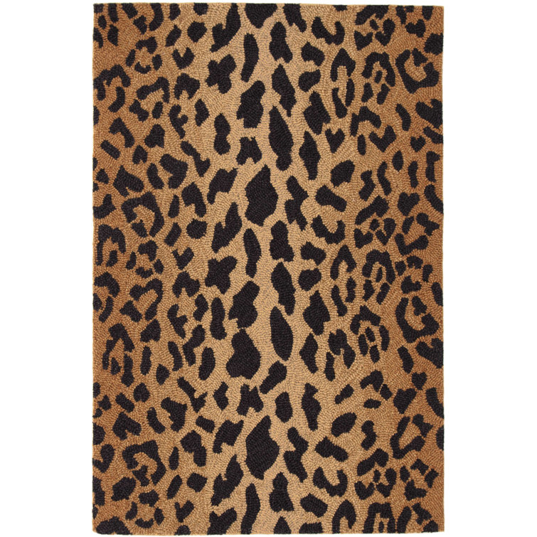 Leopard Print 2' x 3' Handmade Wool Rug