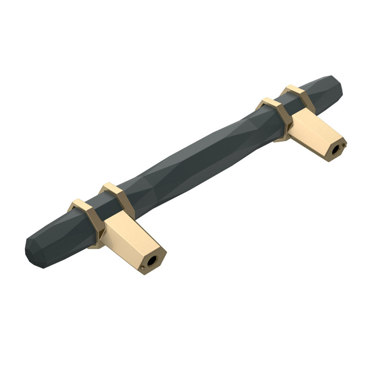 London Matte Black Bronze and Golden Champagne Bar Pull