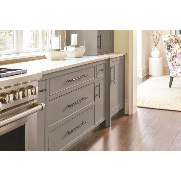 Modern 8-inch Black Chrome and Satin Nickel Bar Cabinet Pull