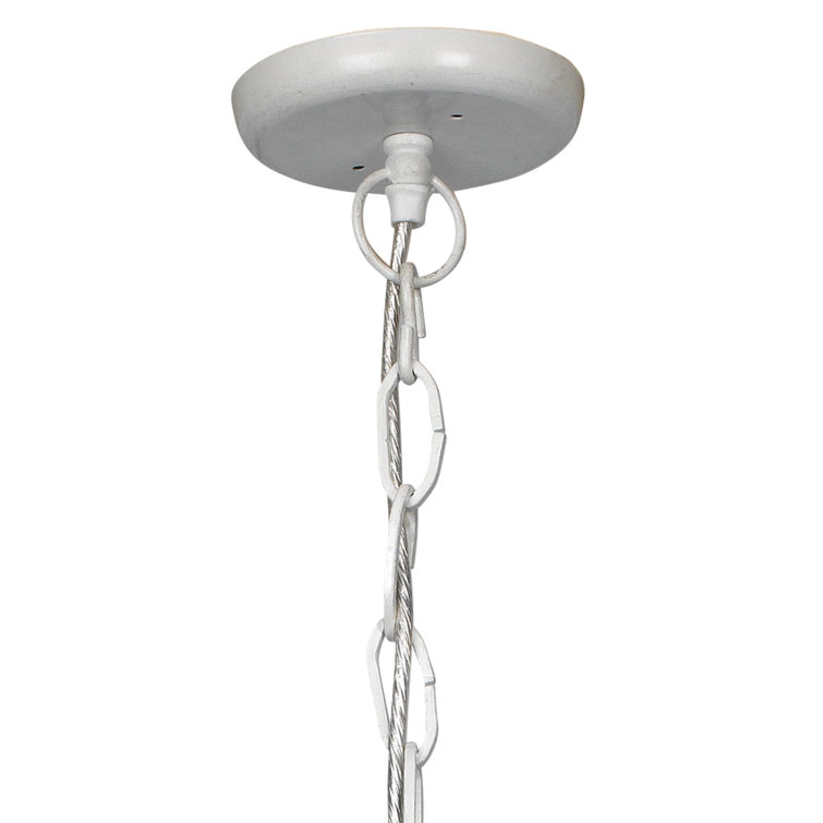 Elysian Off-White Bowl Pendant with Mango Wood Beads and E26 Bulb
