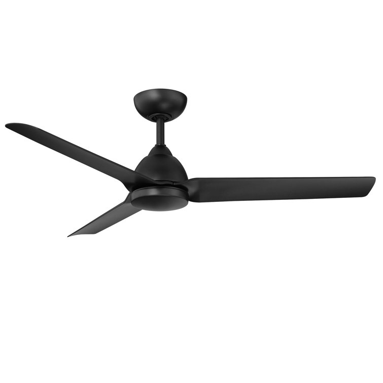 54" Matte Black 3-Blade Smart Ceiling Fan with Remote Control