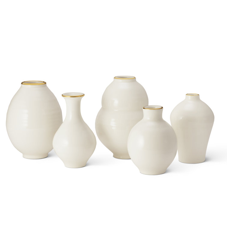 Handcrafted Cream Ceramic Bud Table Vase