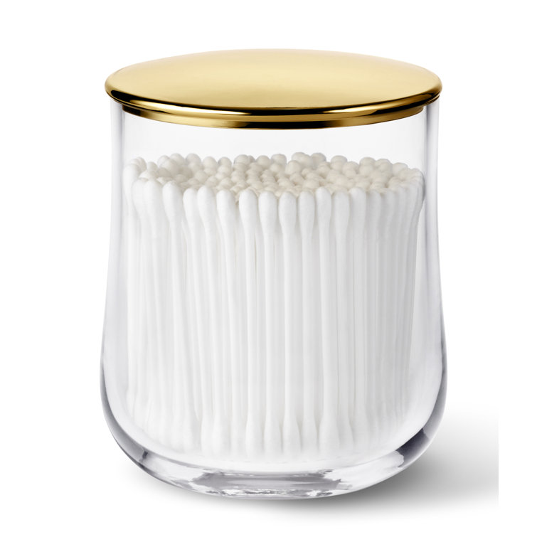 Gold and Clear Crystal Bathroom Storage Canisters Set