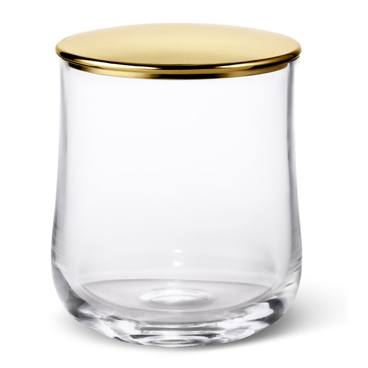 Gold and Clear Crystal Bathroom Storage Canisters Set
