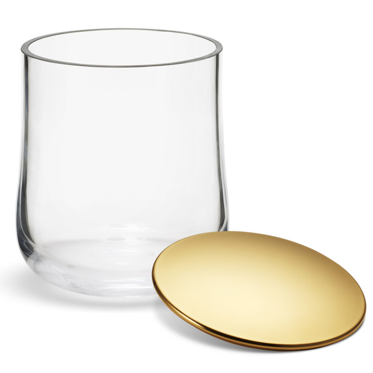 Gold and Clear Crystal Bathroom Storage Canisters Set