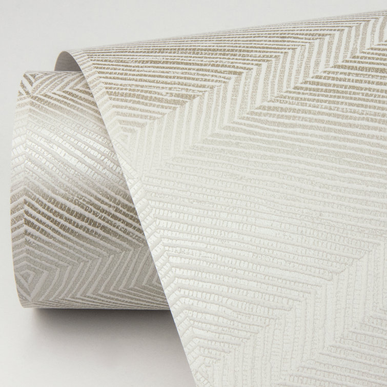 Champagne Chevron Non-Woven Removable Wallpaper