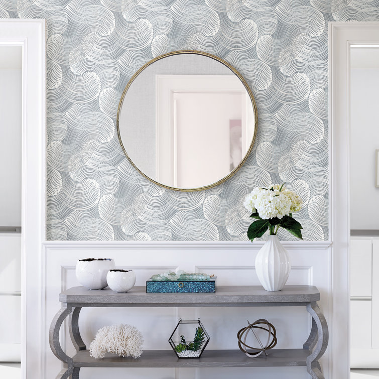 Slate Swirling Geometric Non-woven Wallpaper Roll