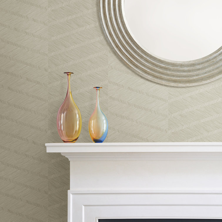 Champagne Chevron Non-Woven Removable Wallpaper