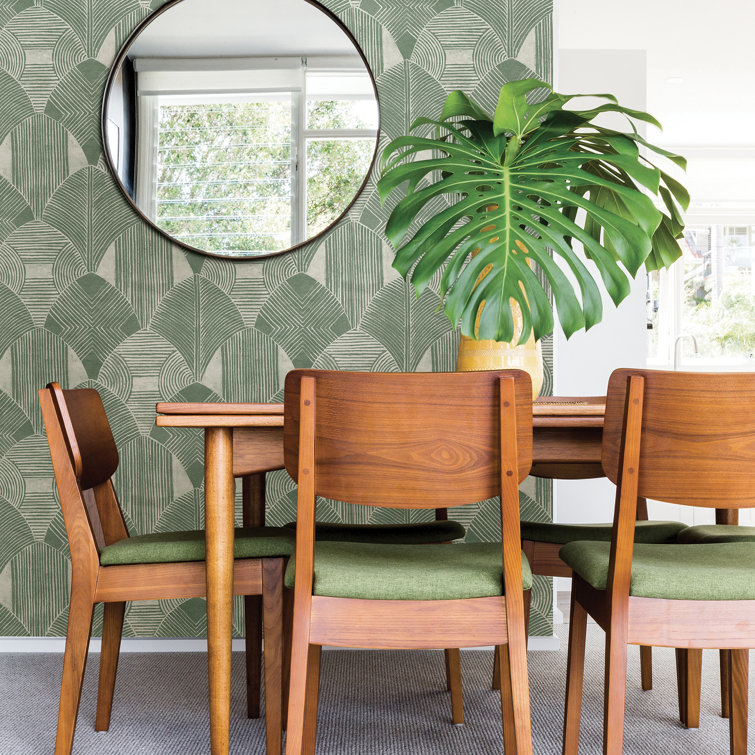 Westport Green Geometric Non-Woven Wallpaper Roll