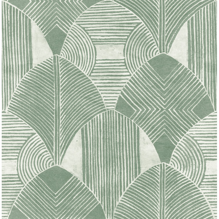 Westport Green Geometric Non-Woven Wallpaper Roll