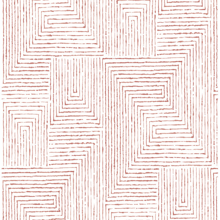 Merritt Red Geometric Non-Woven Washable Wallpaper