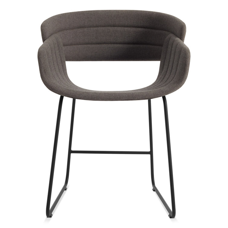 Toohey Charcoal Upholstered Dining Chair with Metal Legs