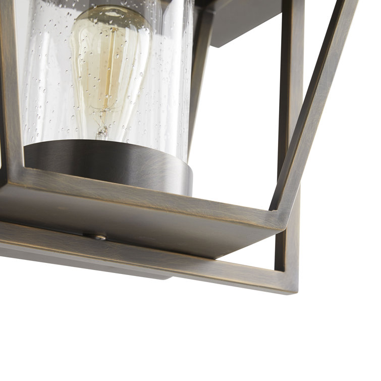 Aged Bronze Glass Indoor/Outdoor Lantern Pendant Light