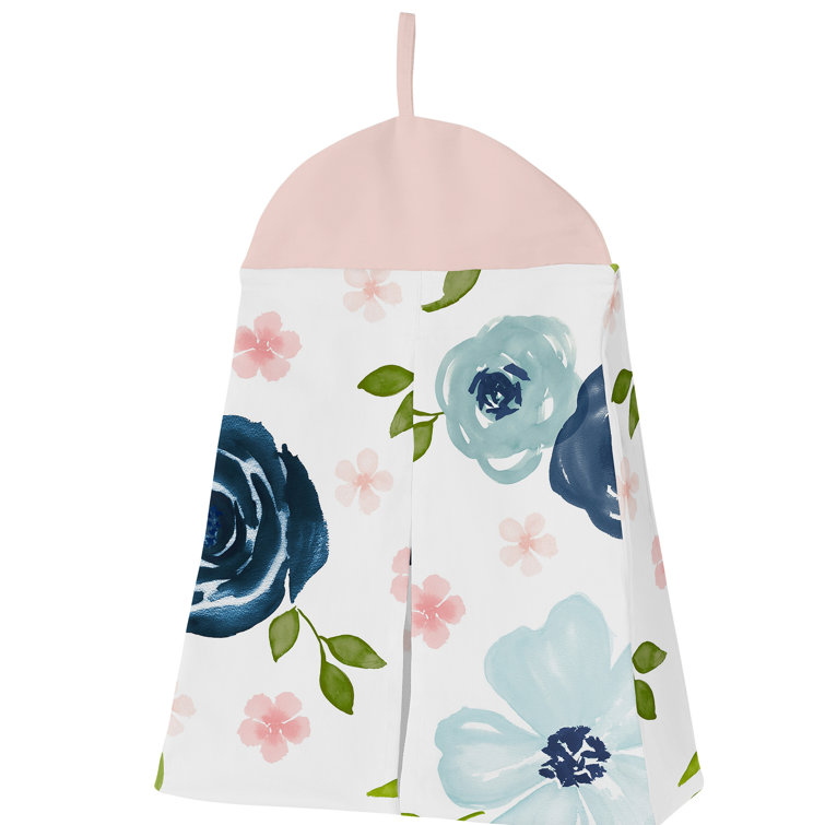 Watercolor Floral Blue and Pink Microfiber Toddler Comforter