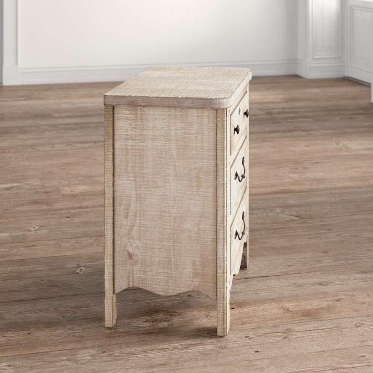 Chatsworth Traditional White 3-Drawer Nightstand with Bronze Hardware