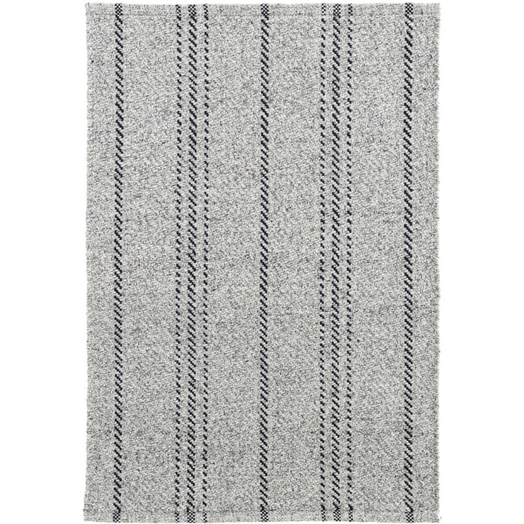 Gray and Black Striped Wool-Blend 2' x 3' Rug