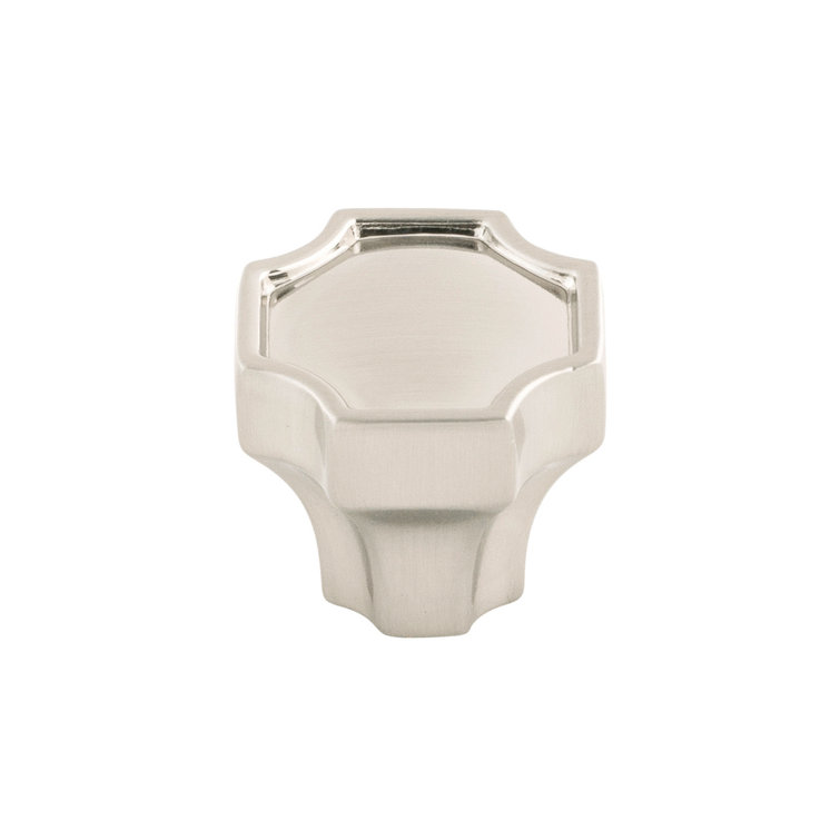 Brushed Nickel Square Modern Cabinet Knob with Mounting Hardware