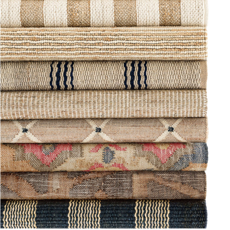 Reversible Geometric Blue Wool-Cotton Blend 8' x 10' Area Rug