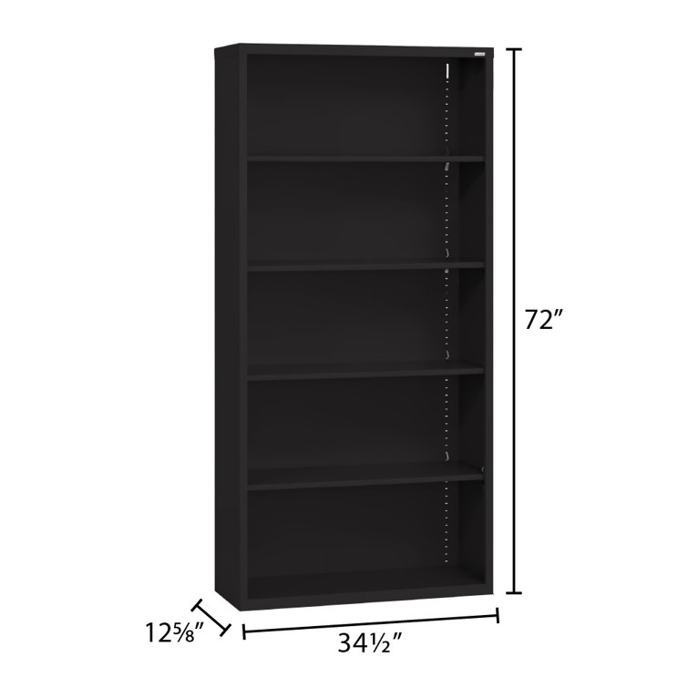 Black Adjustable Steel 72" Bookcase with Shelves