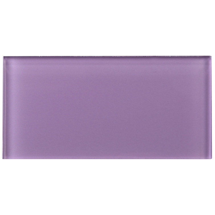 Purple 3'' x 6'' Glass Mosaic Subway Tile