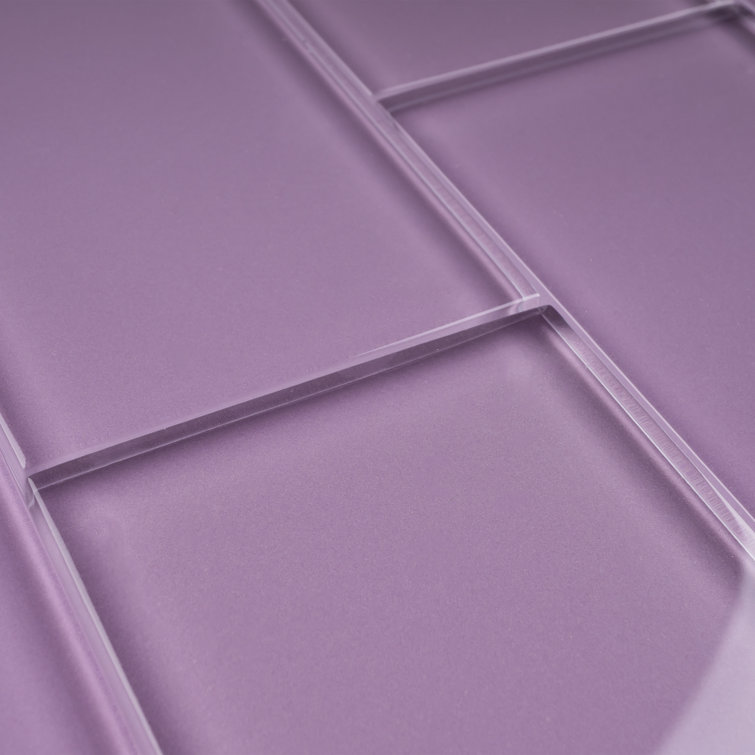 Purple 3'' x 6'' Glass Mosaic Subway Tile