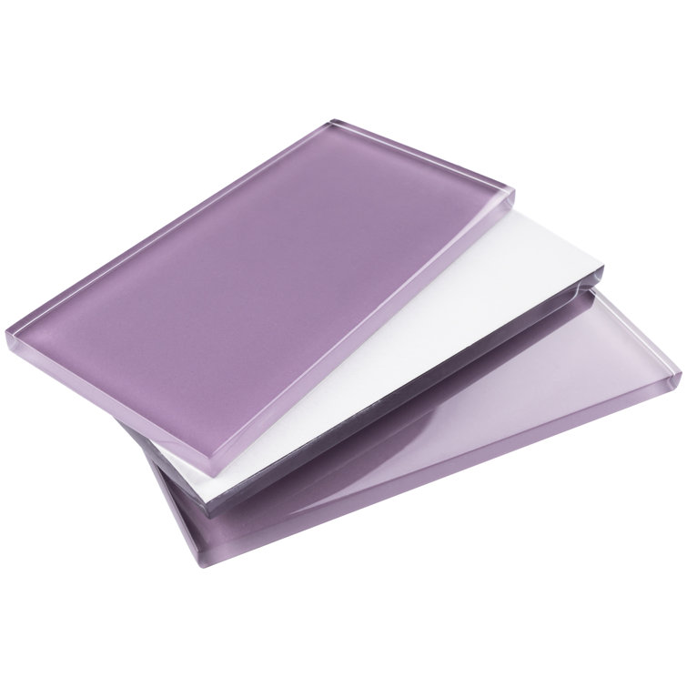 Purple 3'' x 6'' Glass Mosaic Subway Tile
