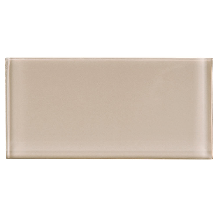 Ivory 3'' x 6'' Glass Mosaic Subway Tile