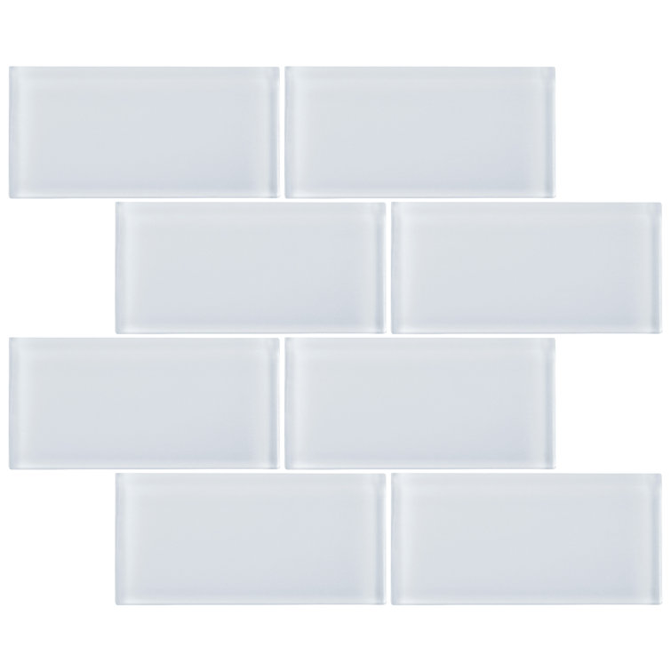 White Glass Mosaic Subway Tile for Kitchen and Bathroom
