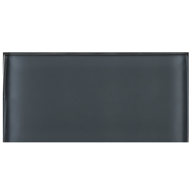 Gray 3" x 6" Glass Mosaic Subway Tile