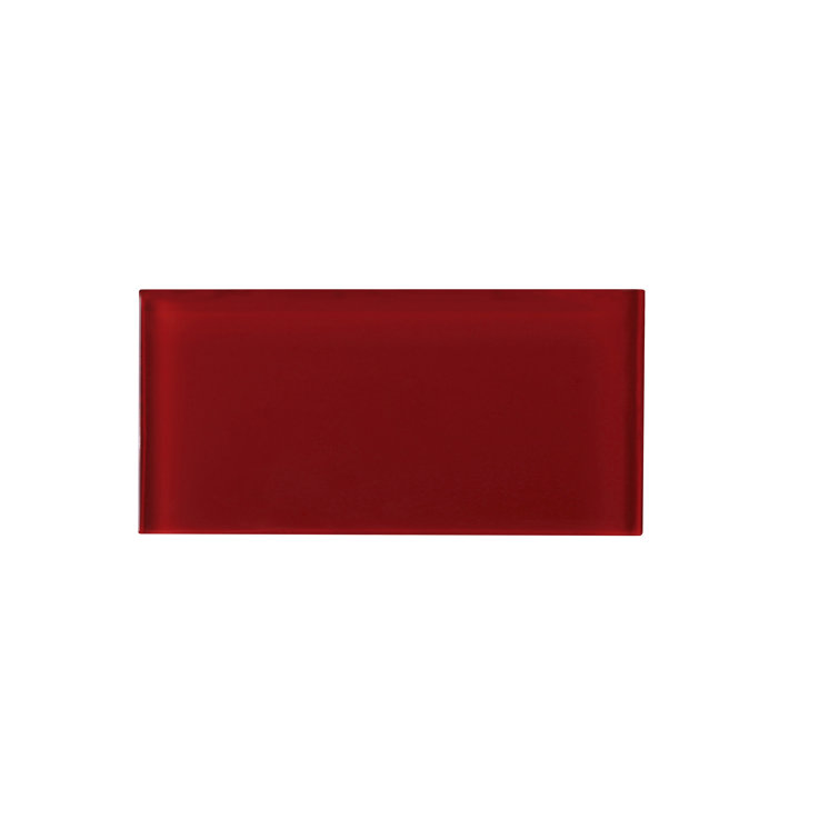 Crystile 3" x 6" Red Glass Mosaic Subway Tile