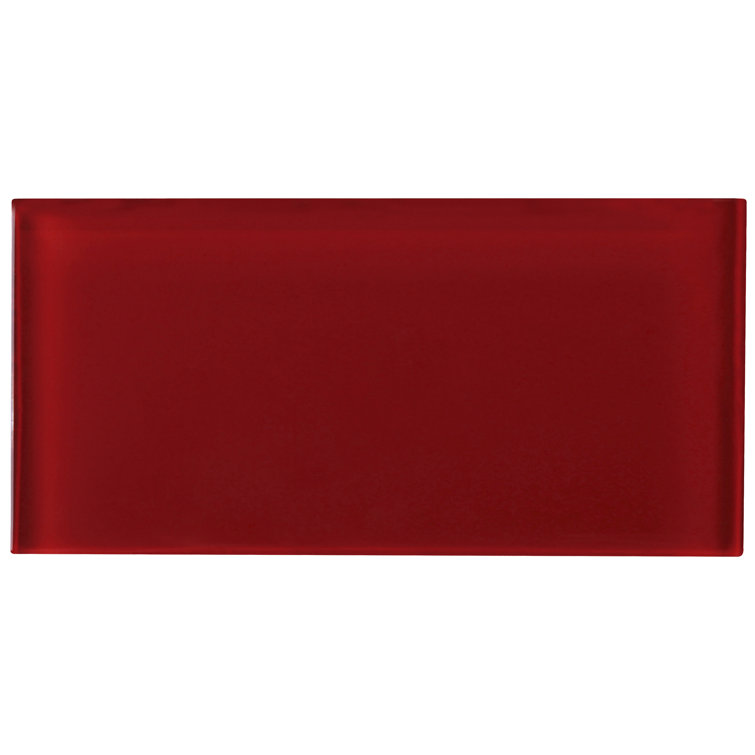 Crystile 3" x 6" Red Glass Mosaic Subway Tile