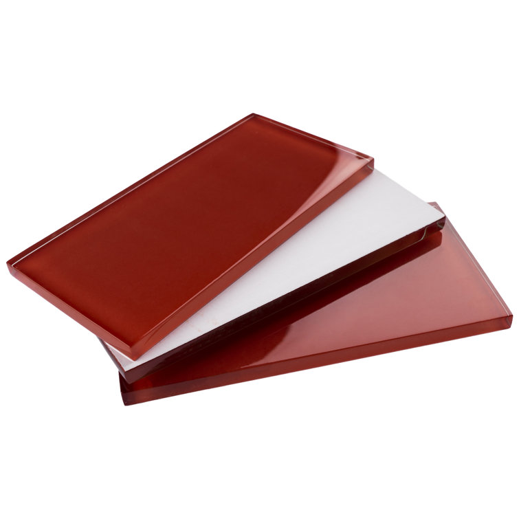 Crystile 3" x 6" Red Glass Mosaic Subway Tile